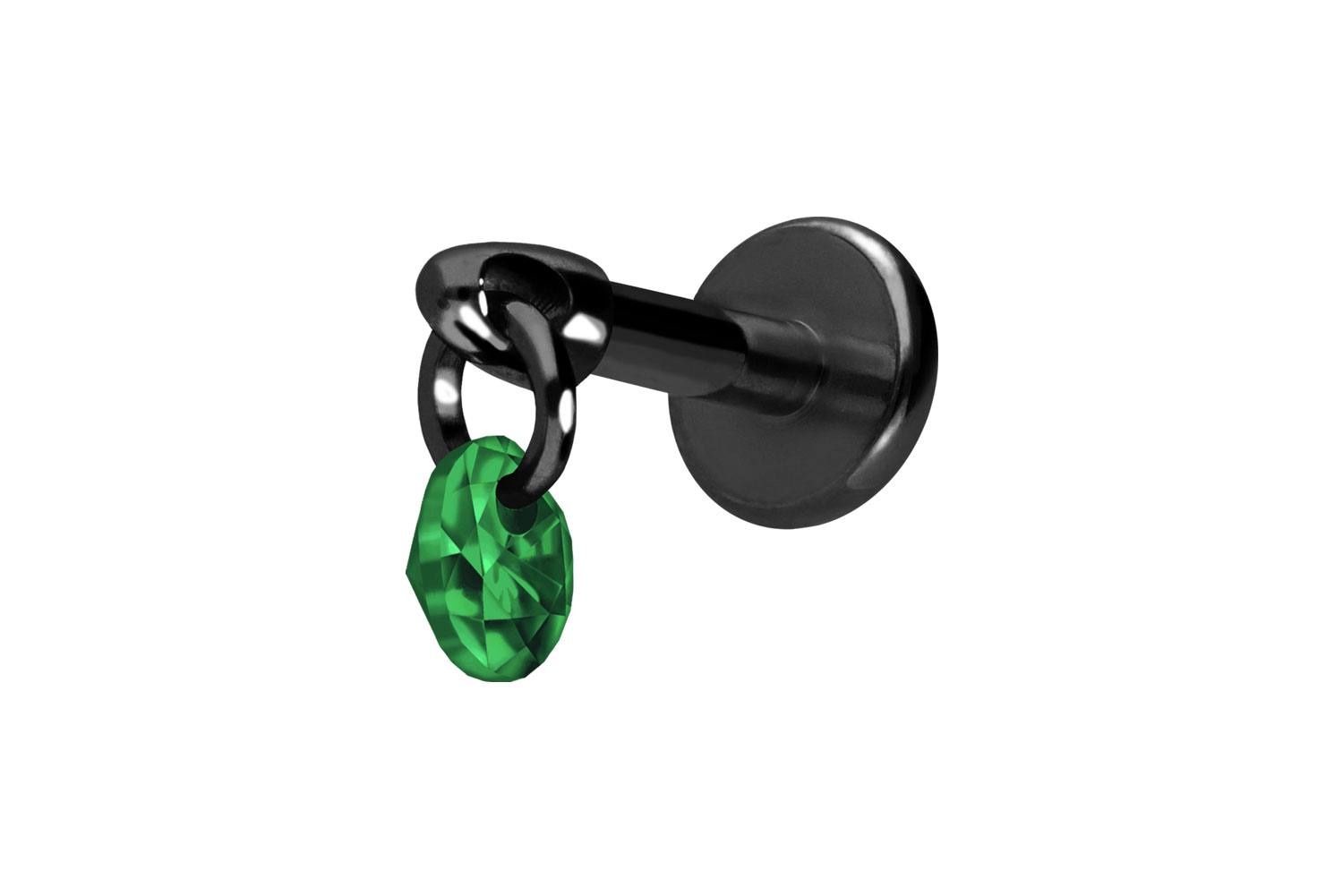 Titan Labret Piercing mit Innengewinde RUNDER KRISTALL